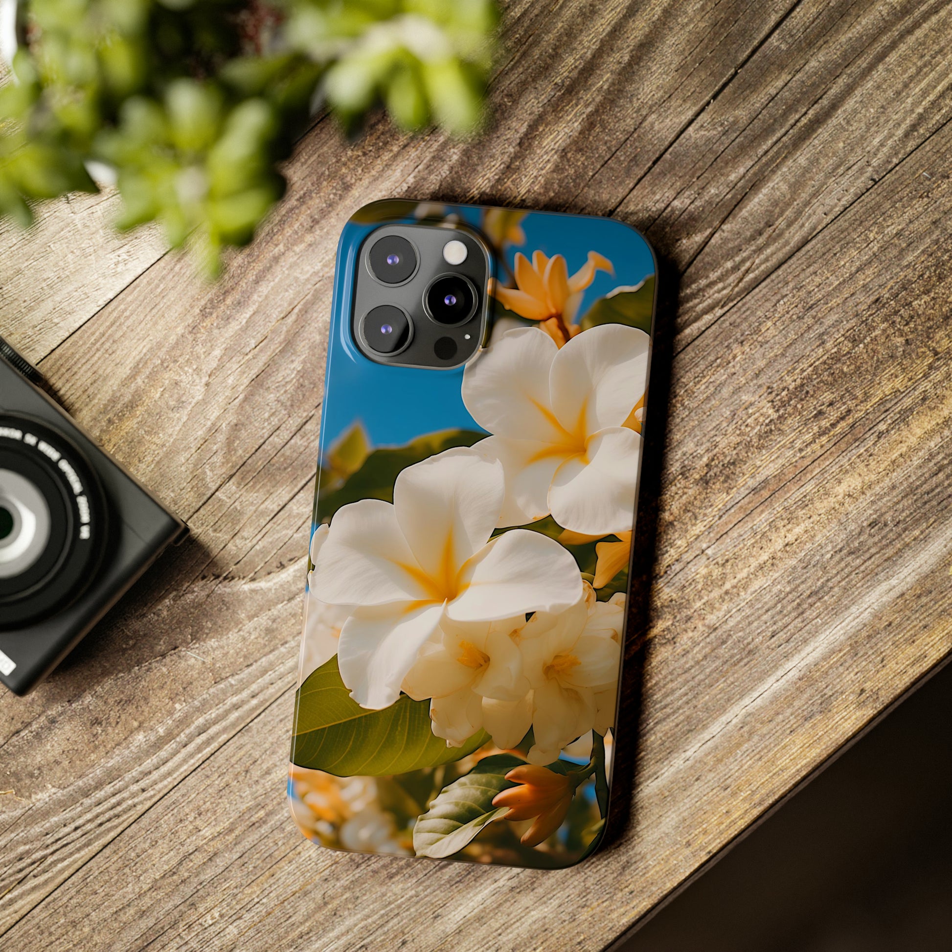 White Flower Slim Phone Case - Colorwink