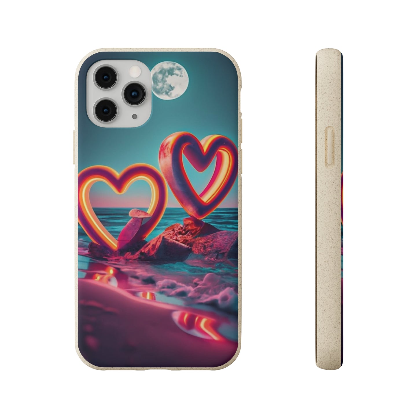 luminous Neon Heart Biodegradable Case