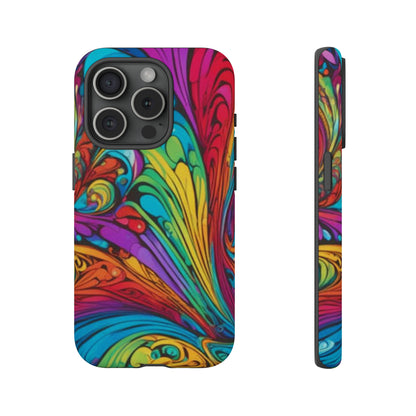 Colourful Spiral Paint Art Pattern Tough Case