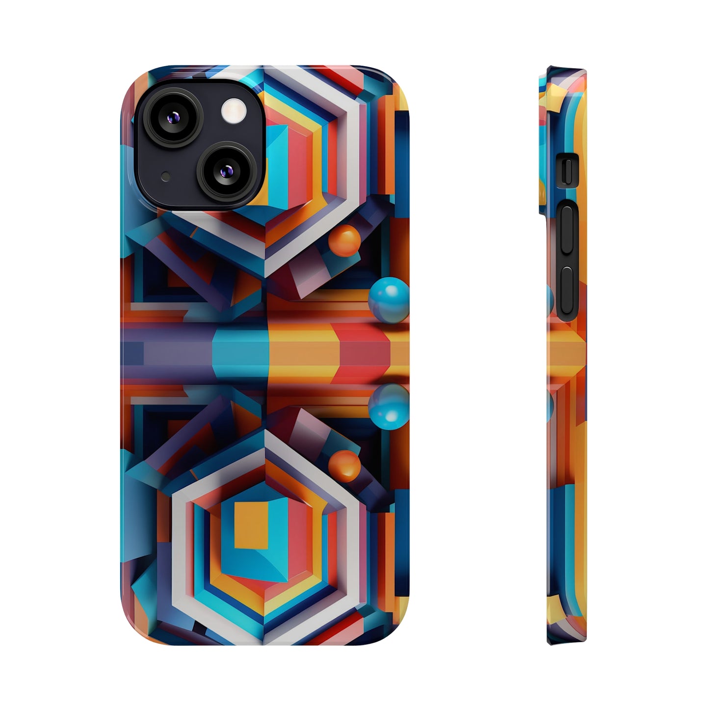 Colored Hexagon Slim Phone Case