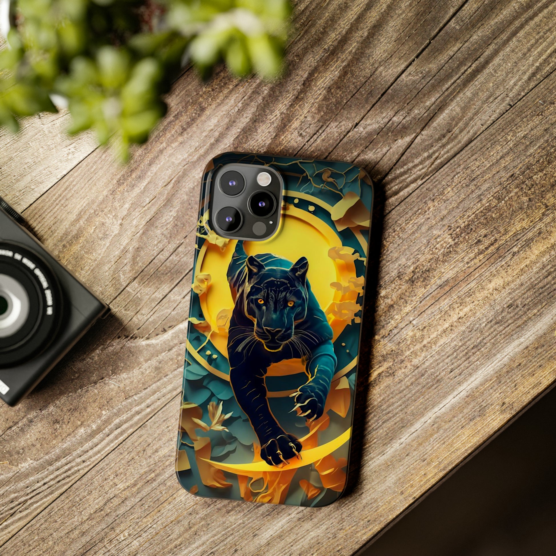 Onyx Black Jaguar Slim Phone Case - Colorwink