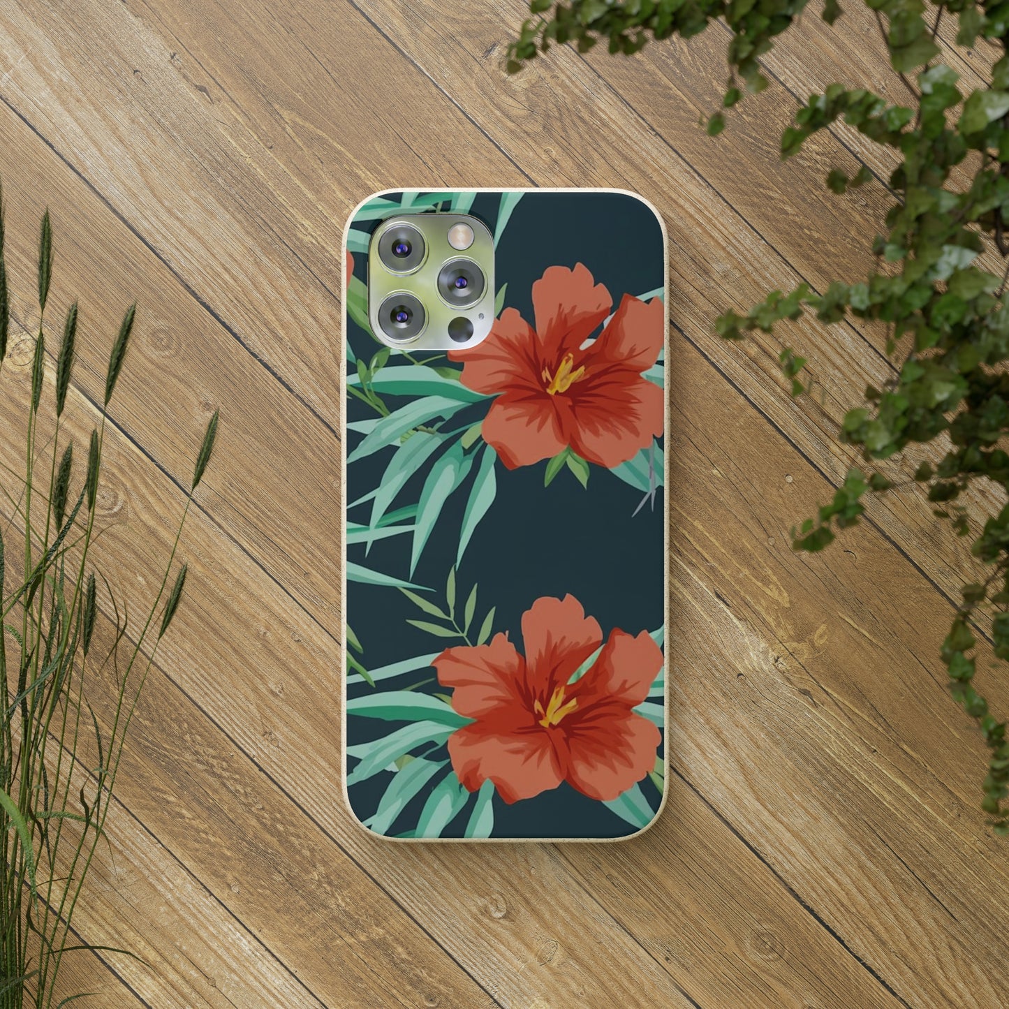 Orange Flowers Biodegradable Case