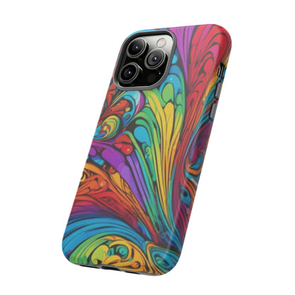 Colourful Spiral Paint Art Pattern Tough Case