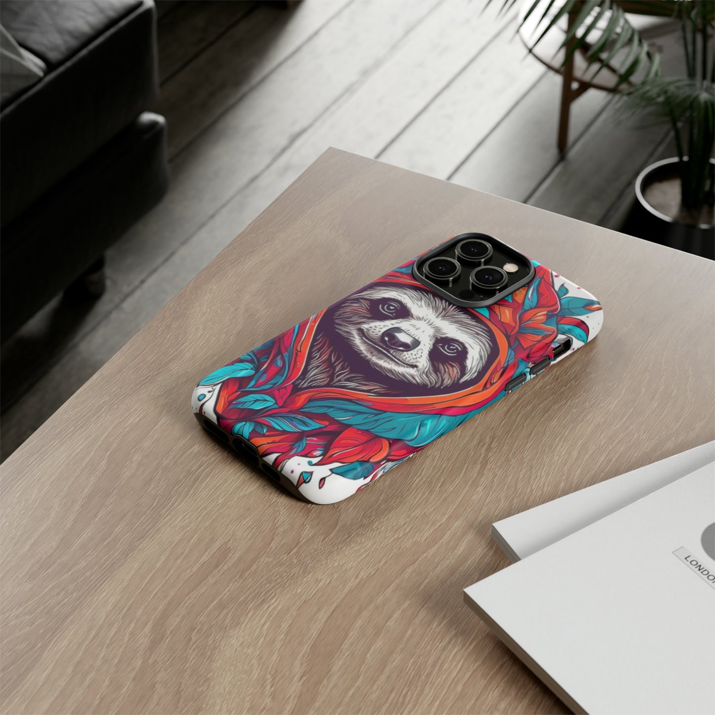 Sloth floral rose print Tough Case