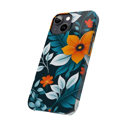 White Flower Slim Phone Case