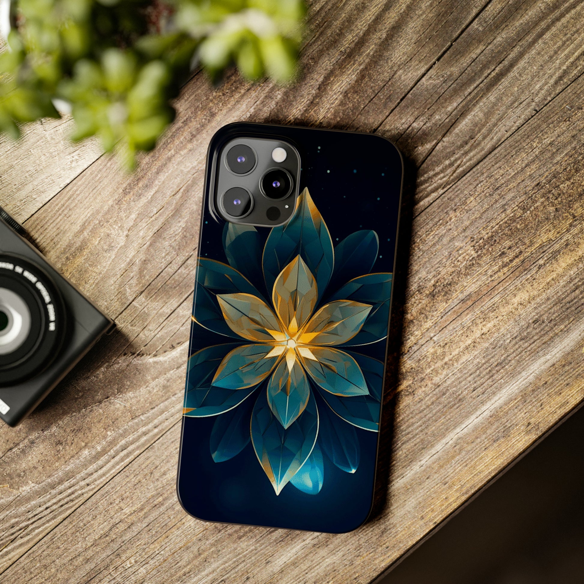 Geometric Flower Design Slim Phone Case - Colorwink