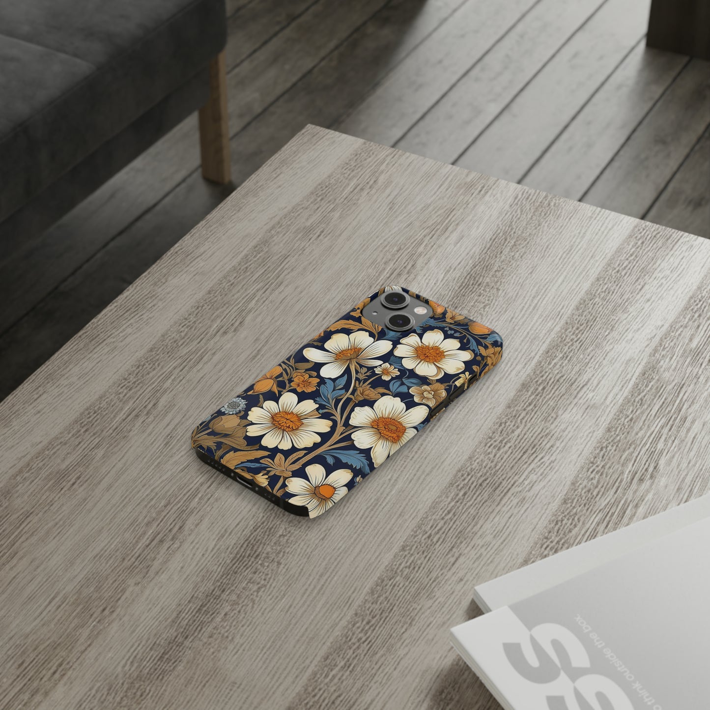 White Floral Slim Case - Colorwink