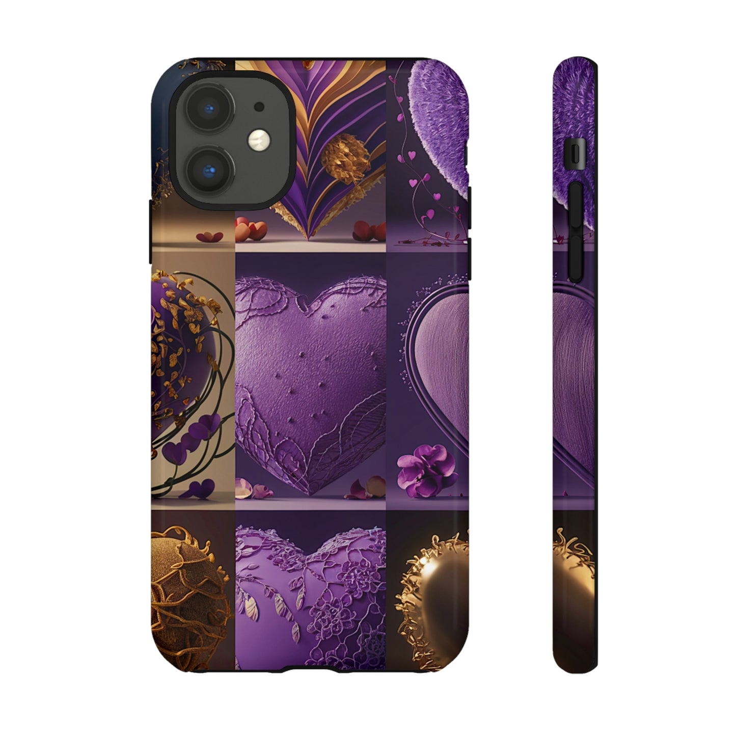 Violet Heart Design Pattern Tough Case