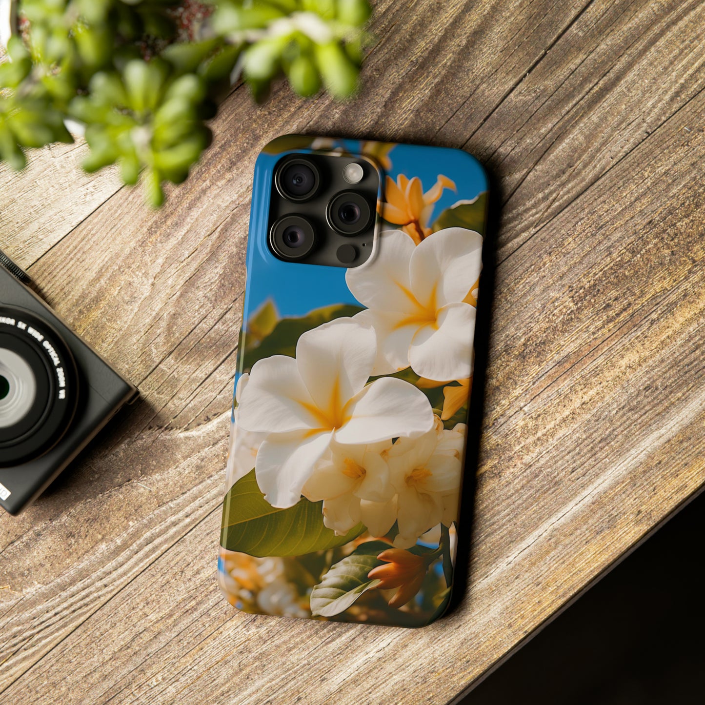 White Flower Slim Phone Case - Colorwink