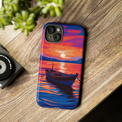 Boat With Sunset Tough Case - Colorwink