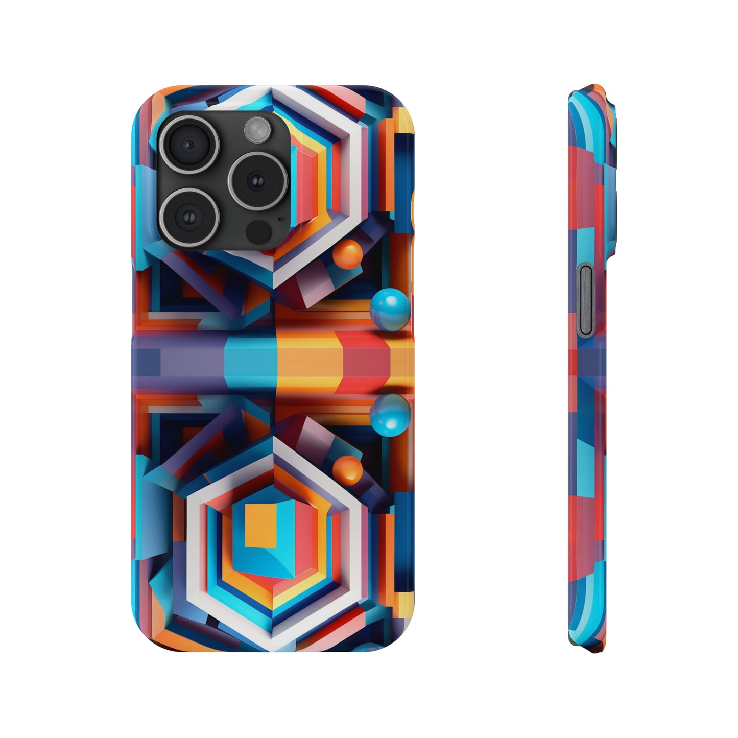 Colored Hexagon Slim Phone Case