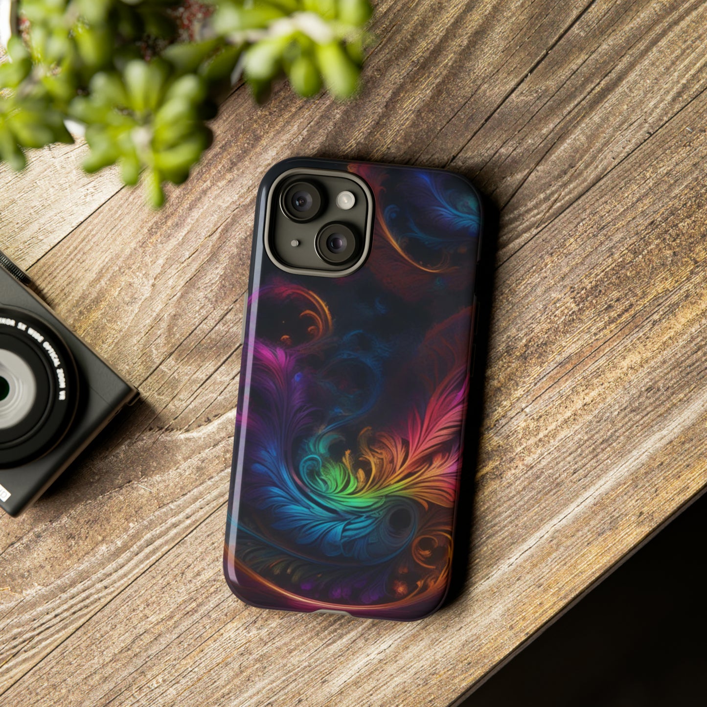 Dark Feather Pattern Tough Case