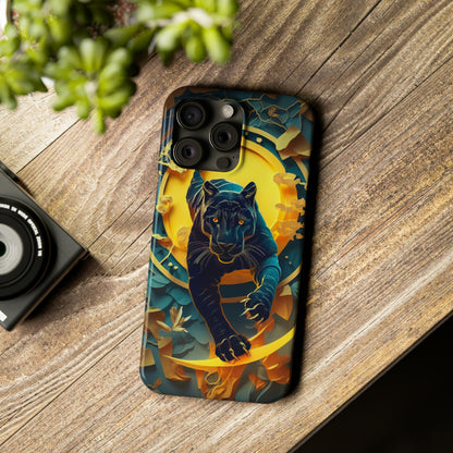 Onyx Black Jaguar Slim Phone Case - Colorwink