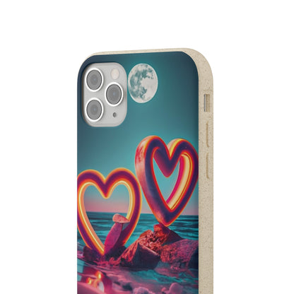 luminous Neon Heart Biodegradable Case