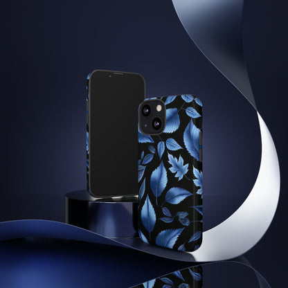 Blue Leaf Art Design Pattern Tough Case