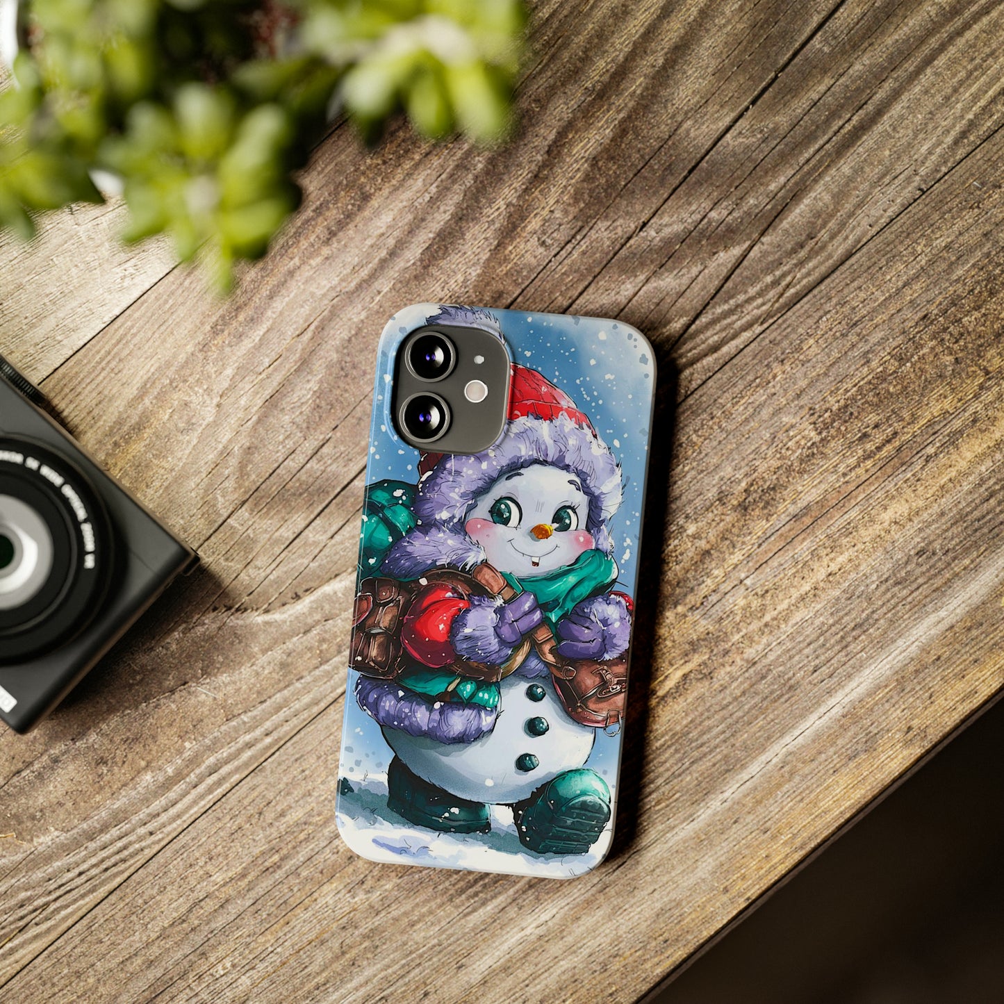 Cute Snowman Slim Phone Case - Colorwink