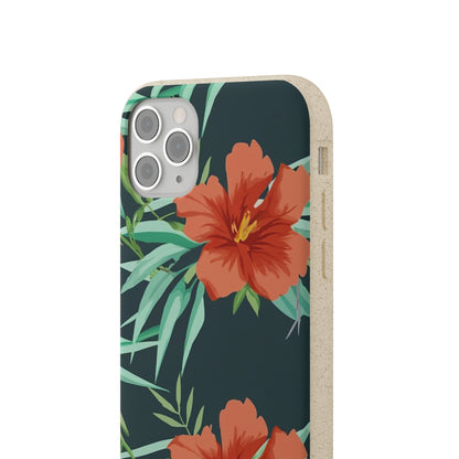 Orange Flowers Biodegradable Case