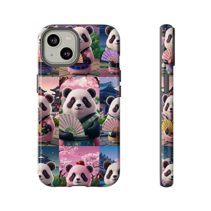 Cute Panda Grid Art Pattern Tough Case