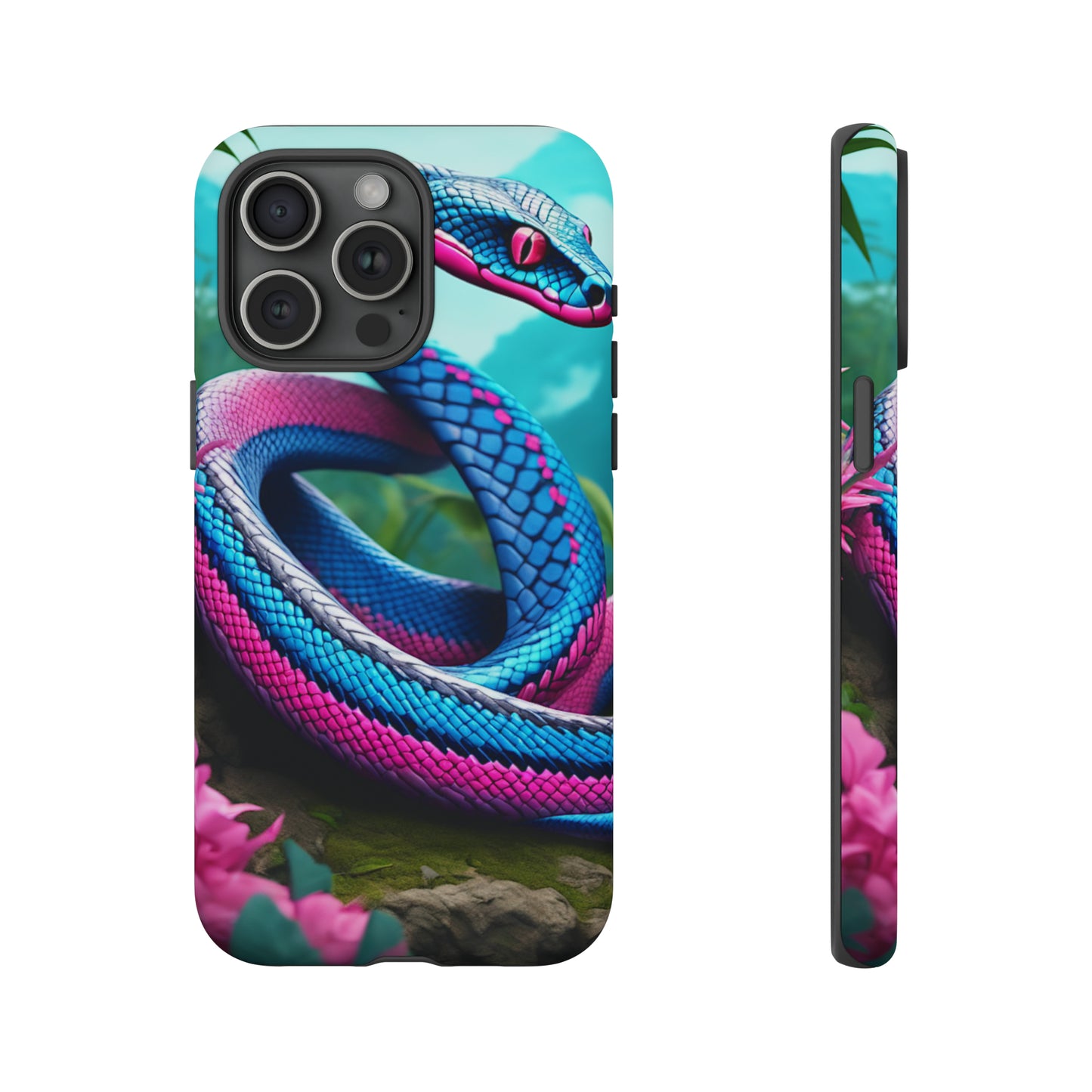 Blue Pink Snake Tough Case