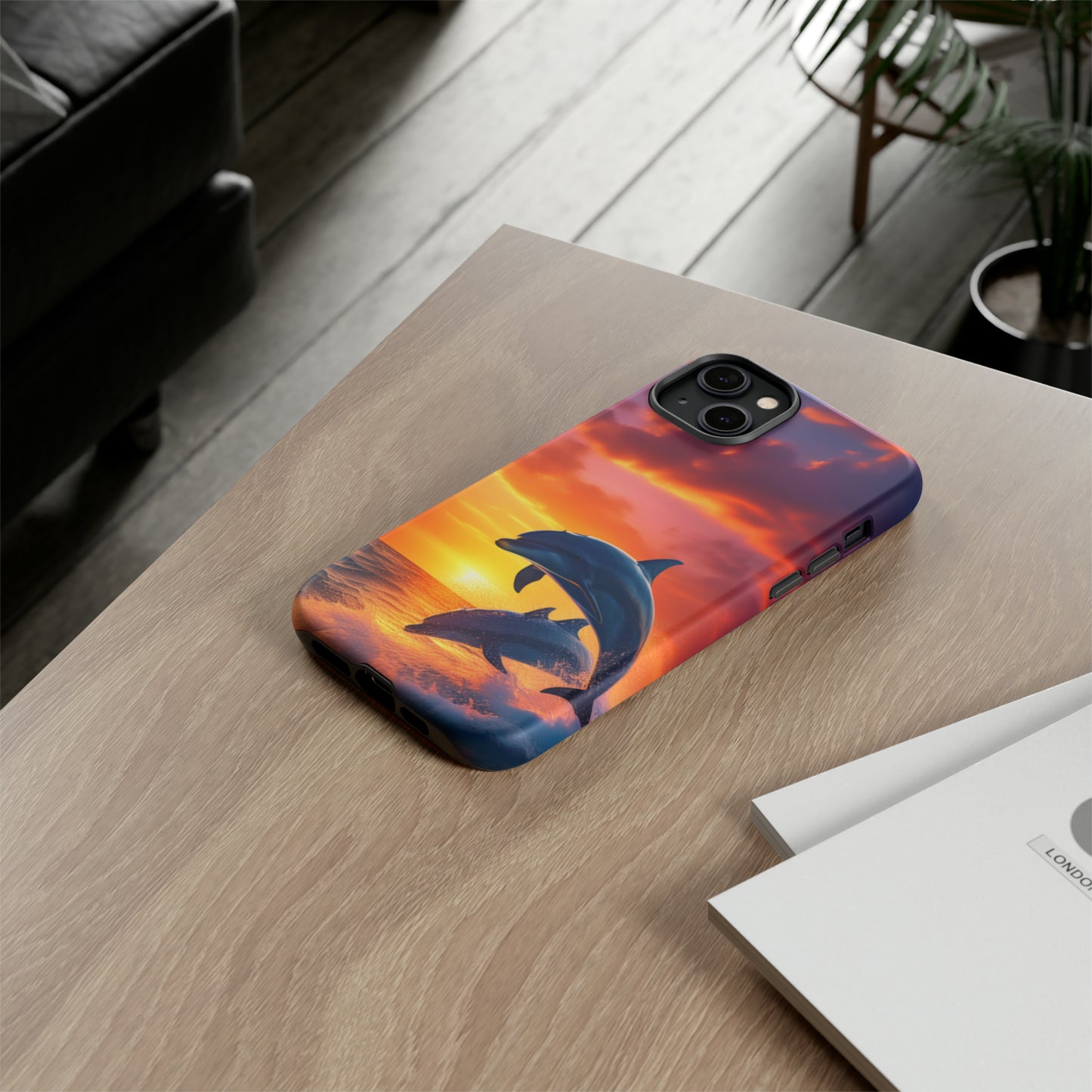 Sunset Dolphin Tough Case