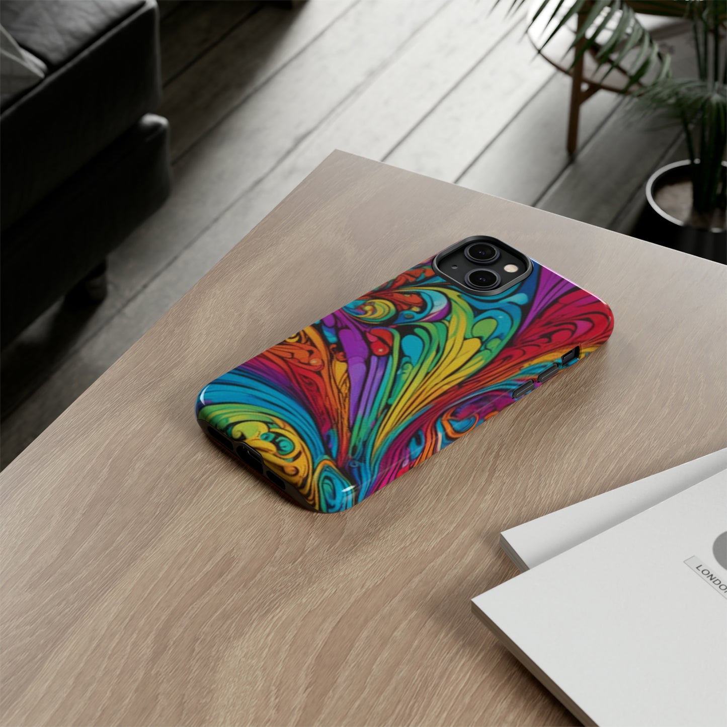 Colourful Spiral Paint Art Pattern Tough Case