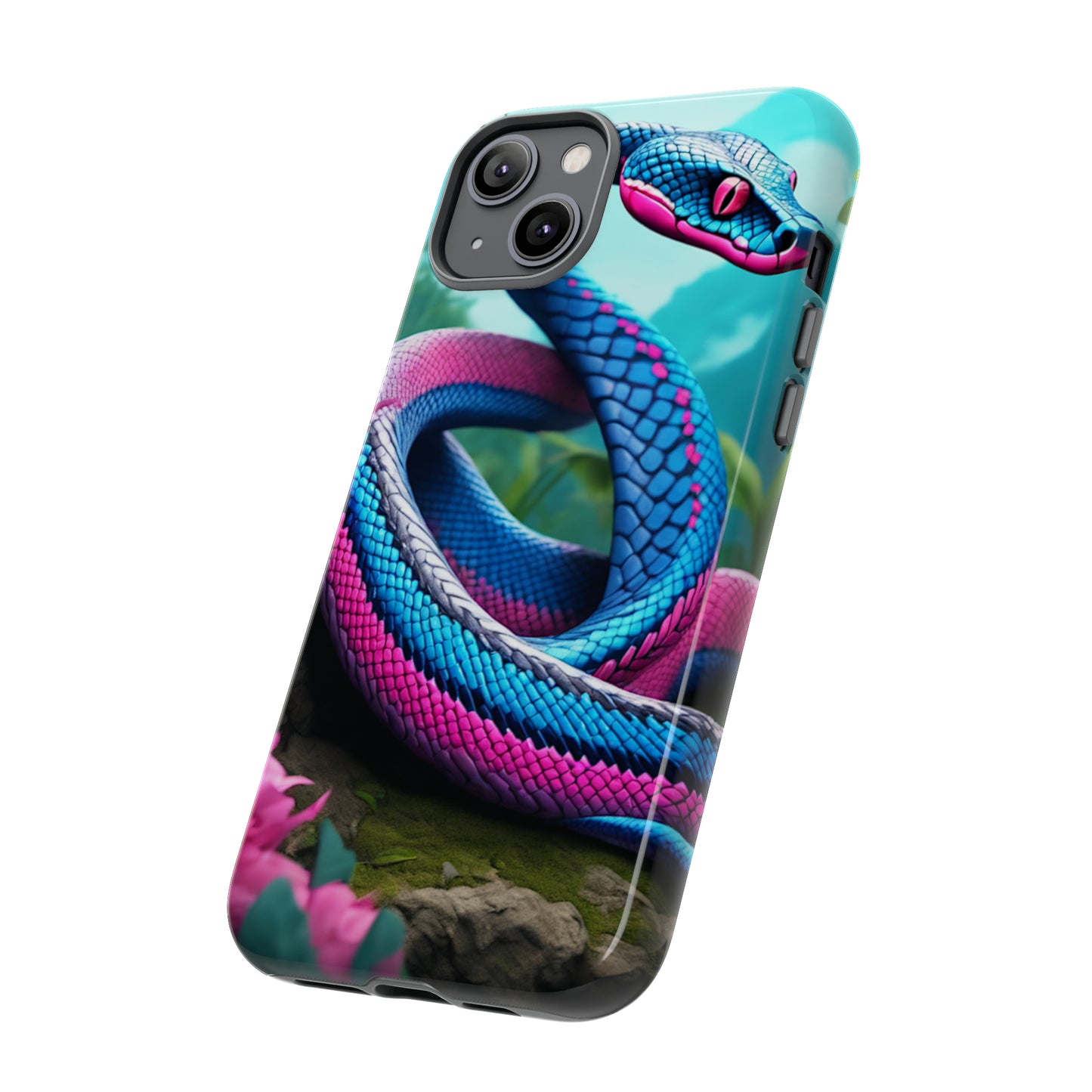 Blue Pink Snake Tough Case