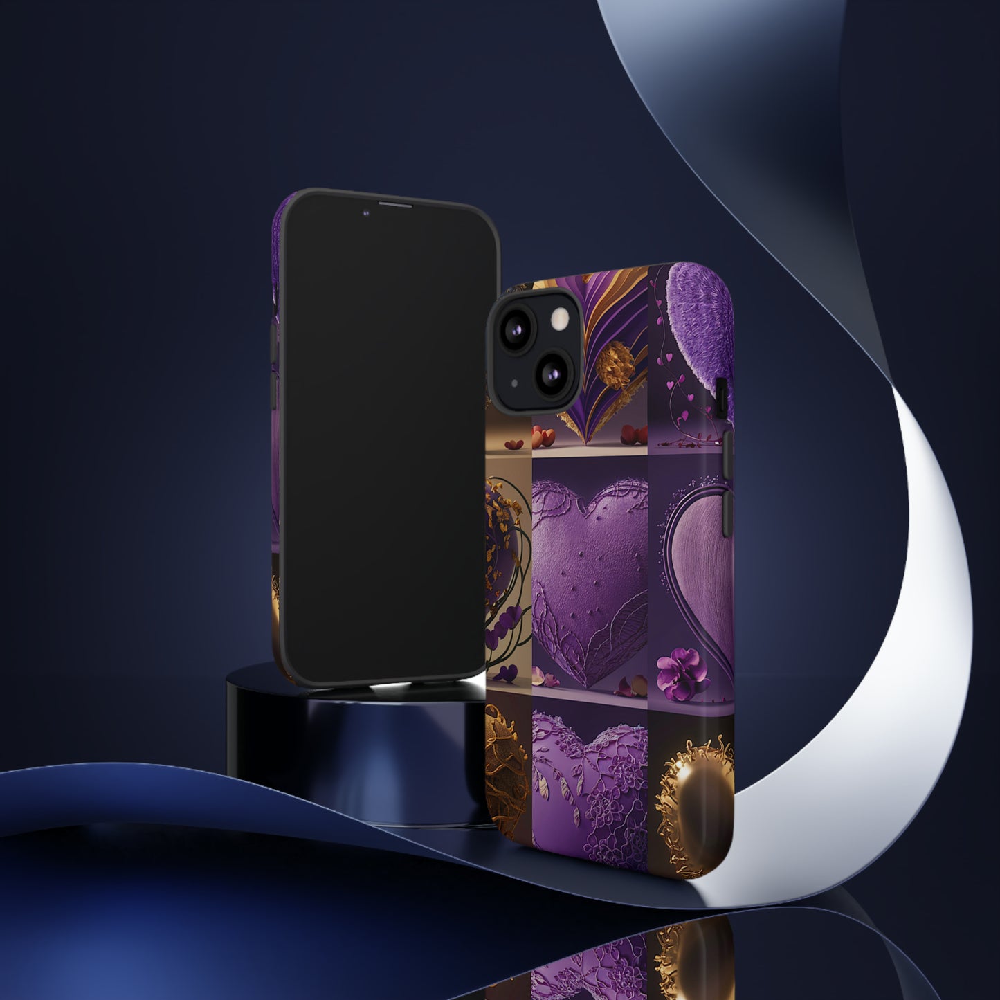 Violet Heart Design Pattern Tough Case