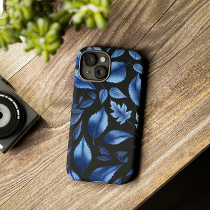 Blue Leaf Art Design Pattern Tough Case