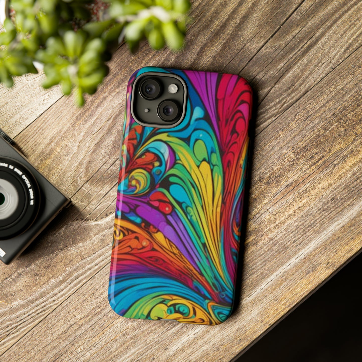 Colourful Spiral Paint Art Pattern Tough Case