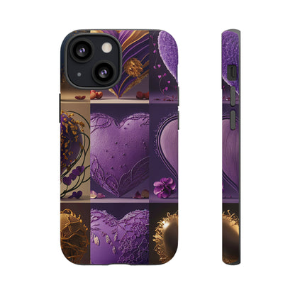 Violet Heart Design Pattern Tough Case