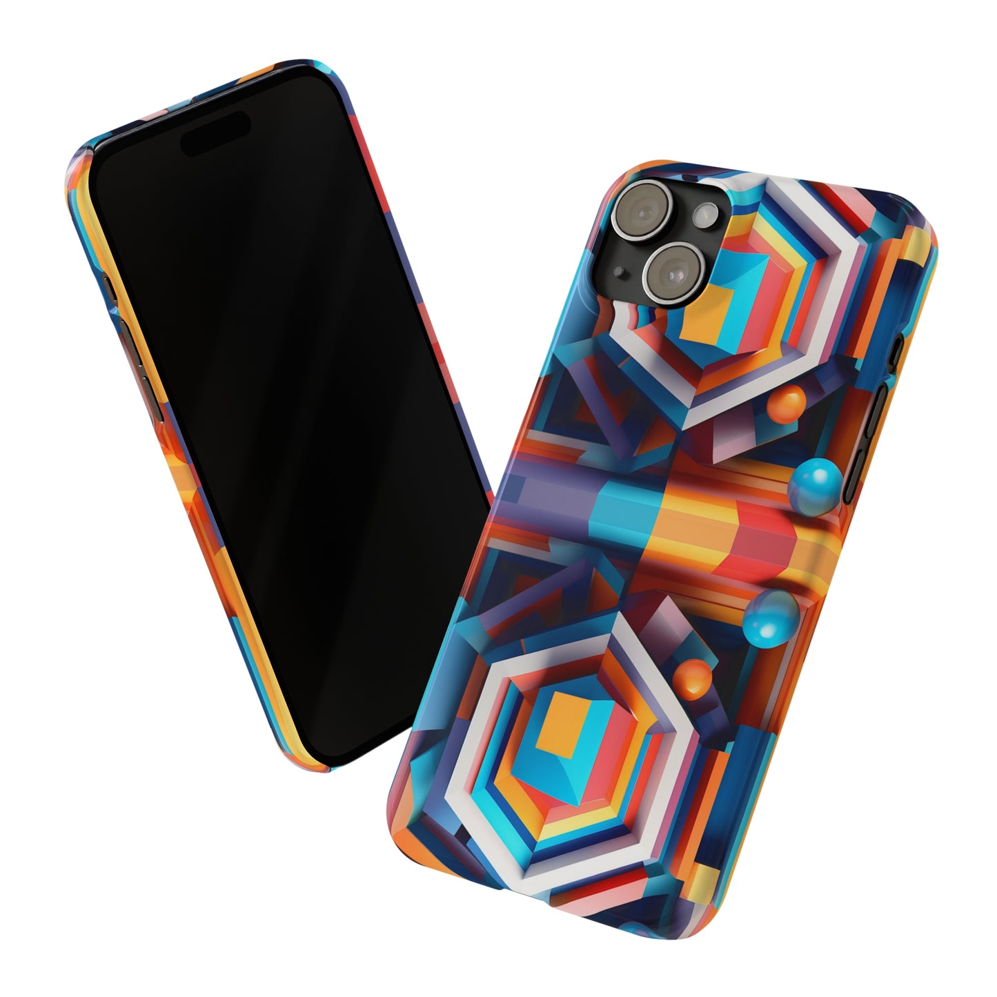 Colored Hexagon Slim Phone Case