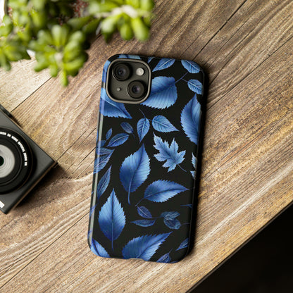 Blue Leaf Art Design Pattern Tough Case