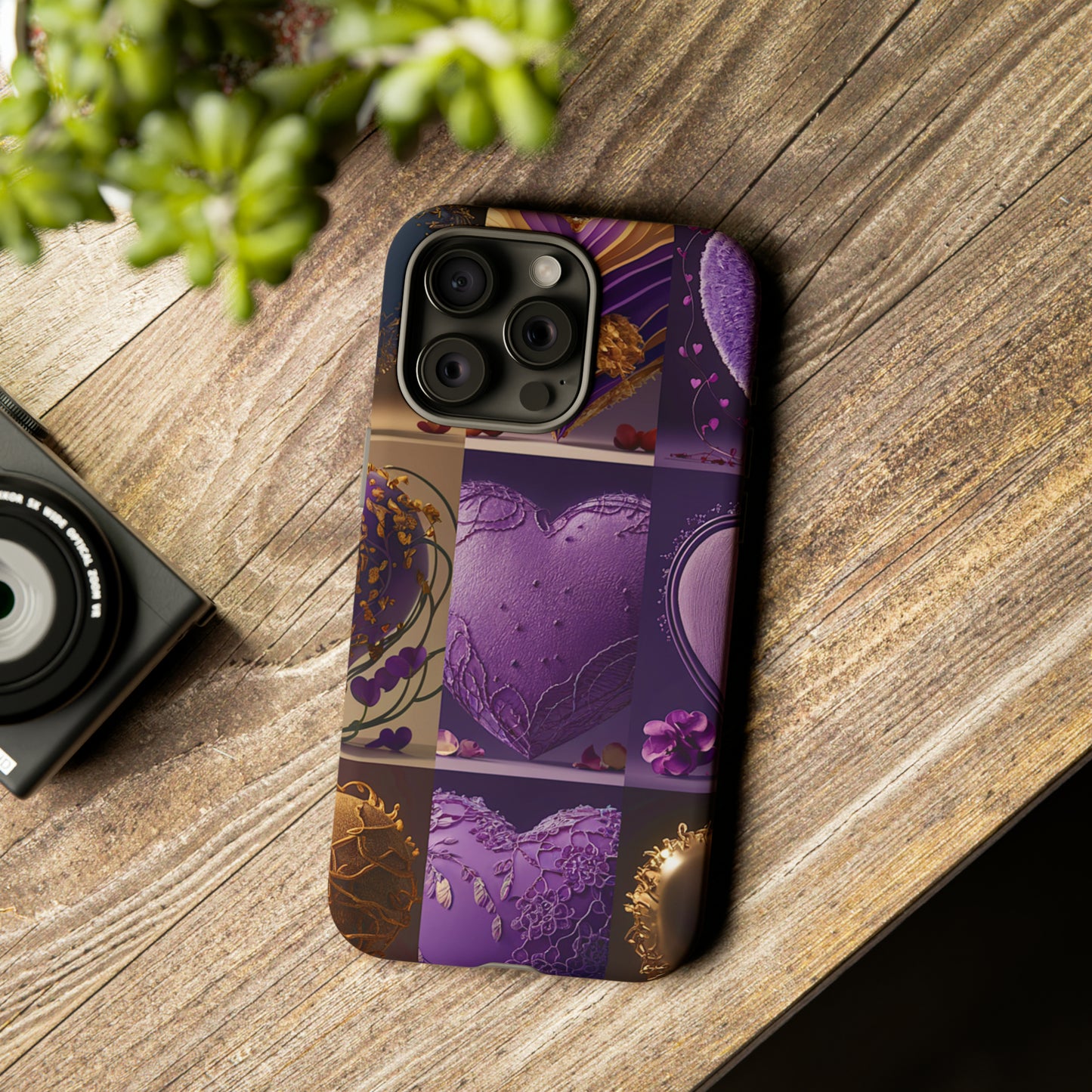 Violet Heart Design Pattern Tough Case