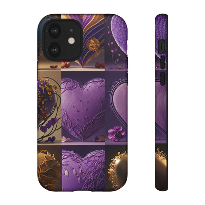 Violet Heart Design Pattern Tough Case