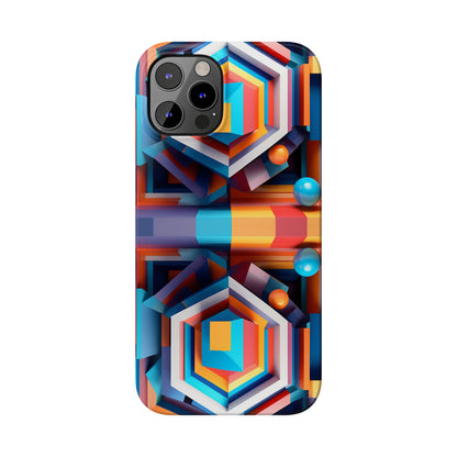 Colored Hexagon Slim Phone Case