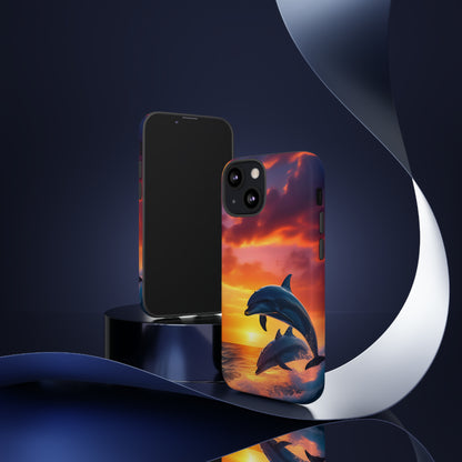 Sunset Dolphin Tough Case