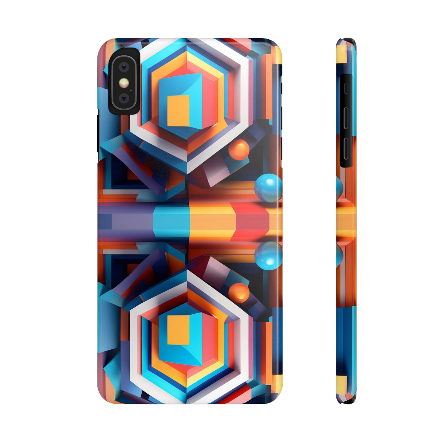 Colored Hexagon Slim Phone Case