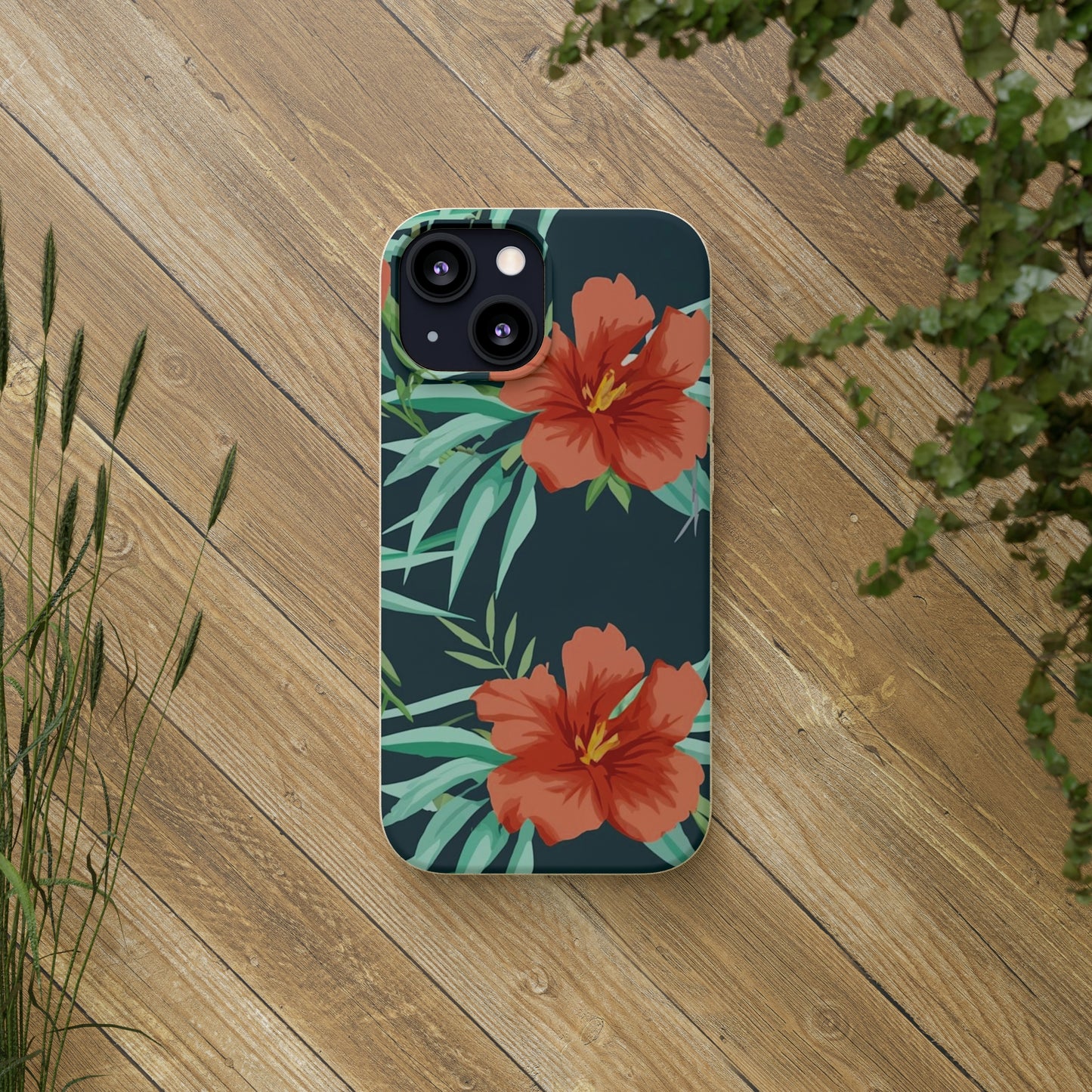 Orange Flowers Biodegradable Case