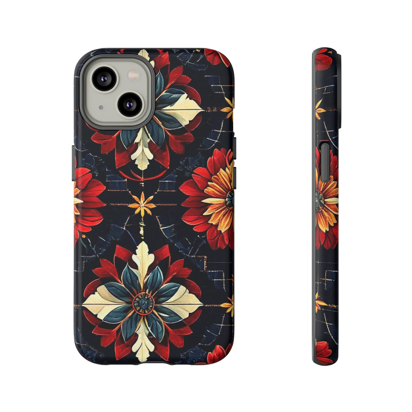 Red  flower Design Pattern Tough Case