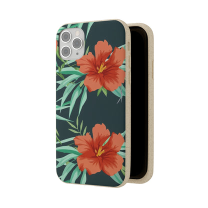 Orange Flowers Biodegradable Case