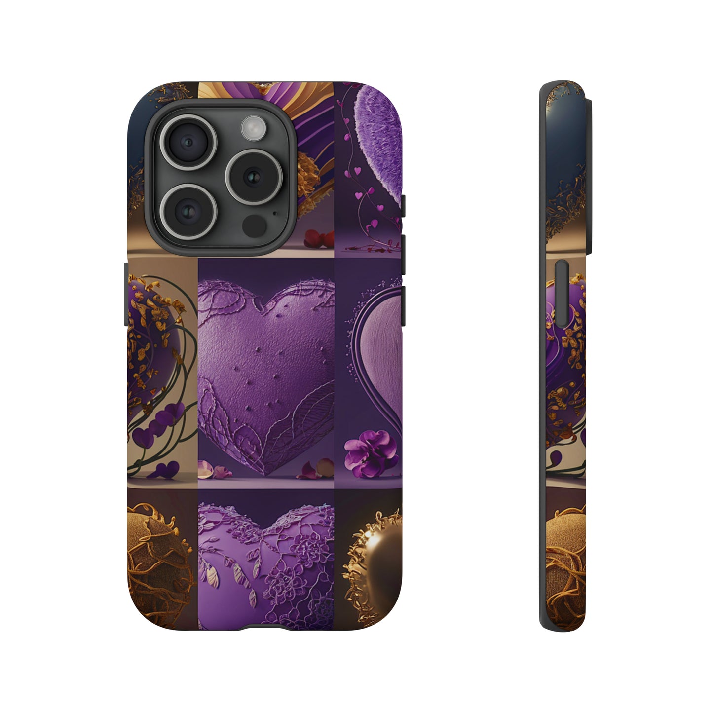 Violet Heart Design Pattern Tough Case