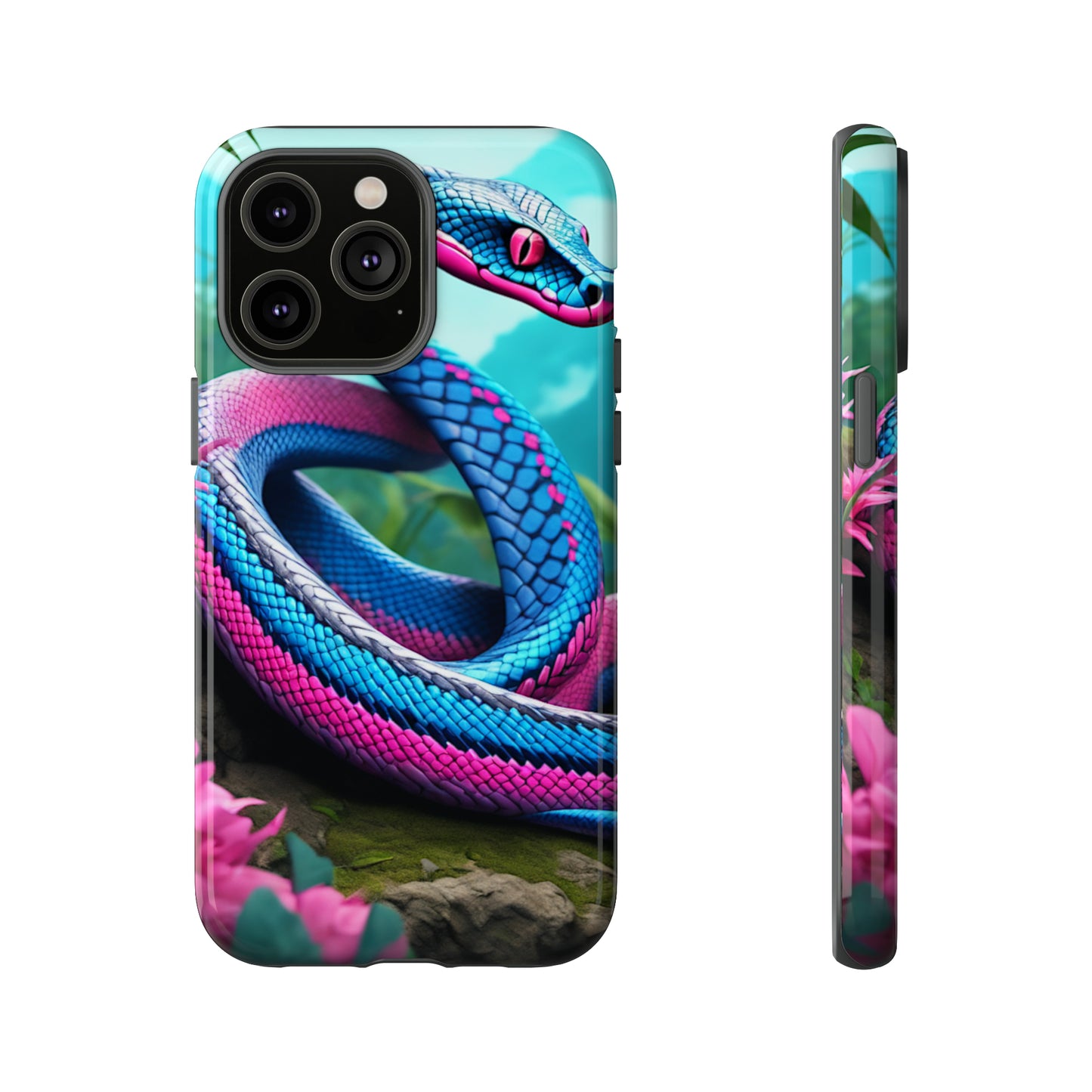 Blue Pink Snake Tough Case