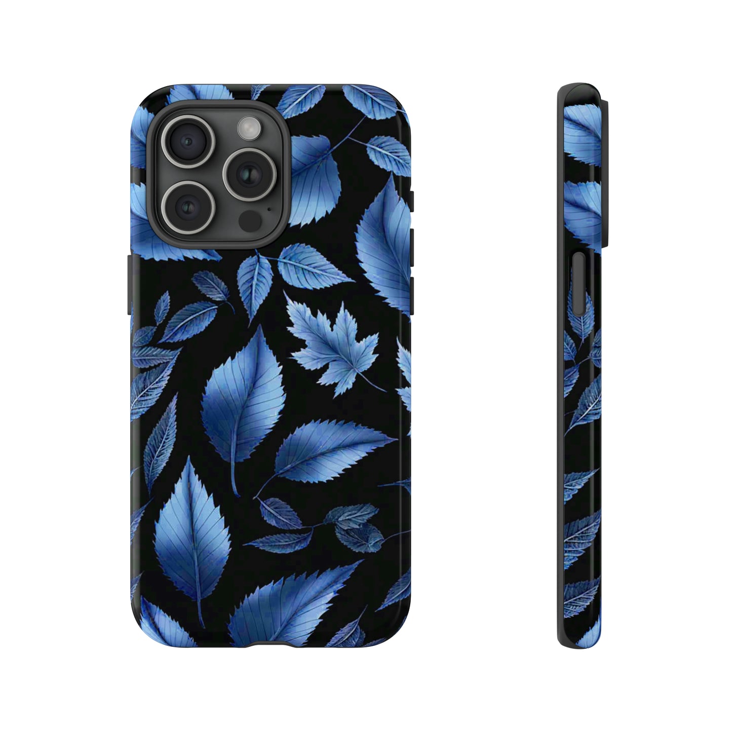 Blue Leaf Art Design Pattern Tough Case