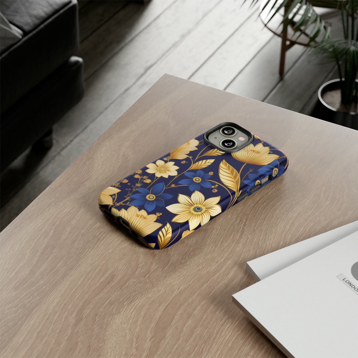 Golden  flower Design Pattern Tough Case