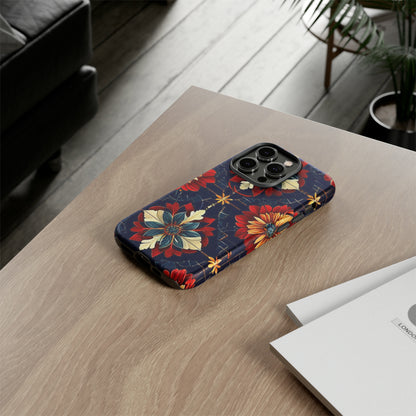 Red  flower Design Pattern Tough Case