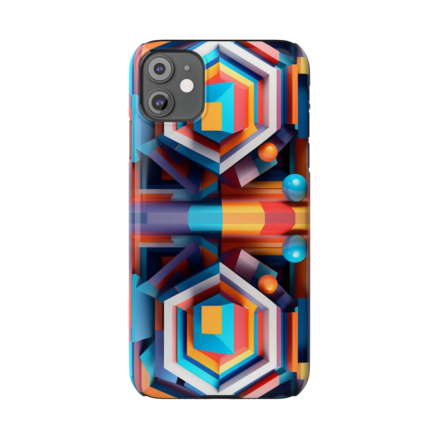 Colored Hexagon Slim Phone Case