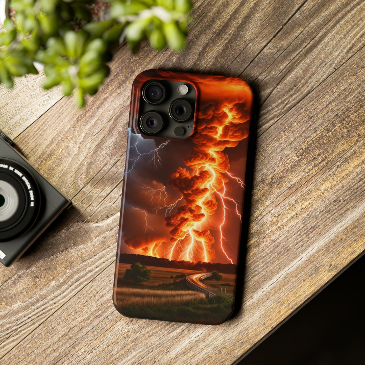 Volcanic lightning Slim Phone Case - Colorwink