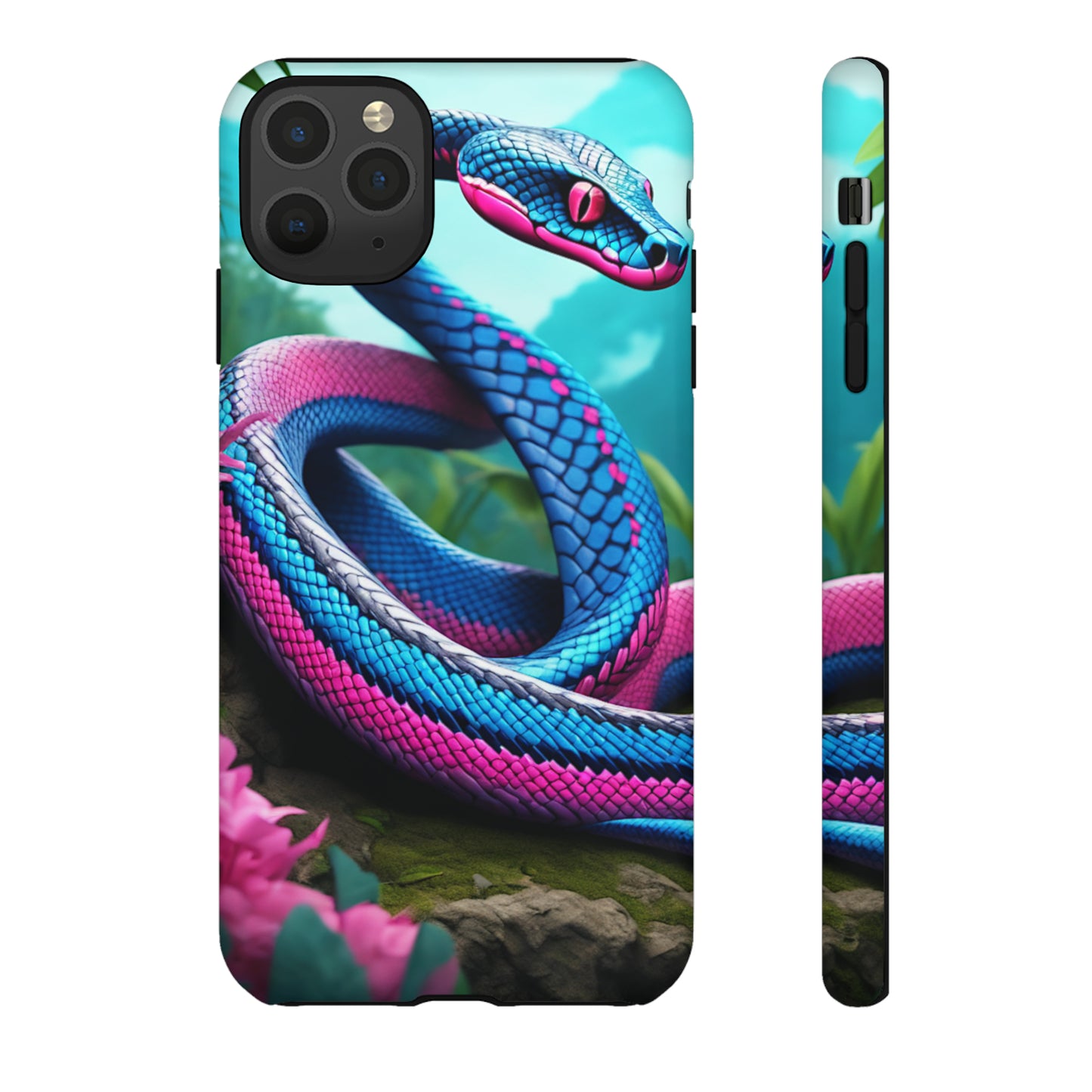 Blue Pink Snake Tough Case