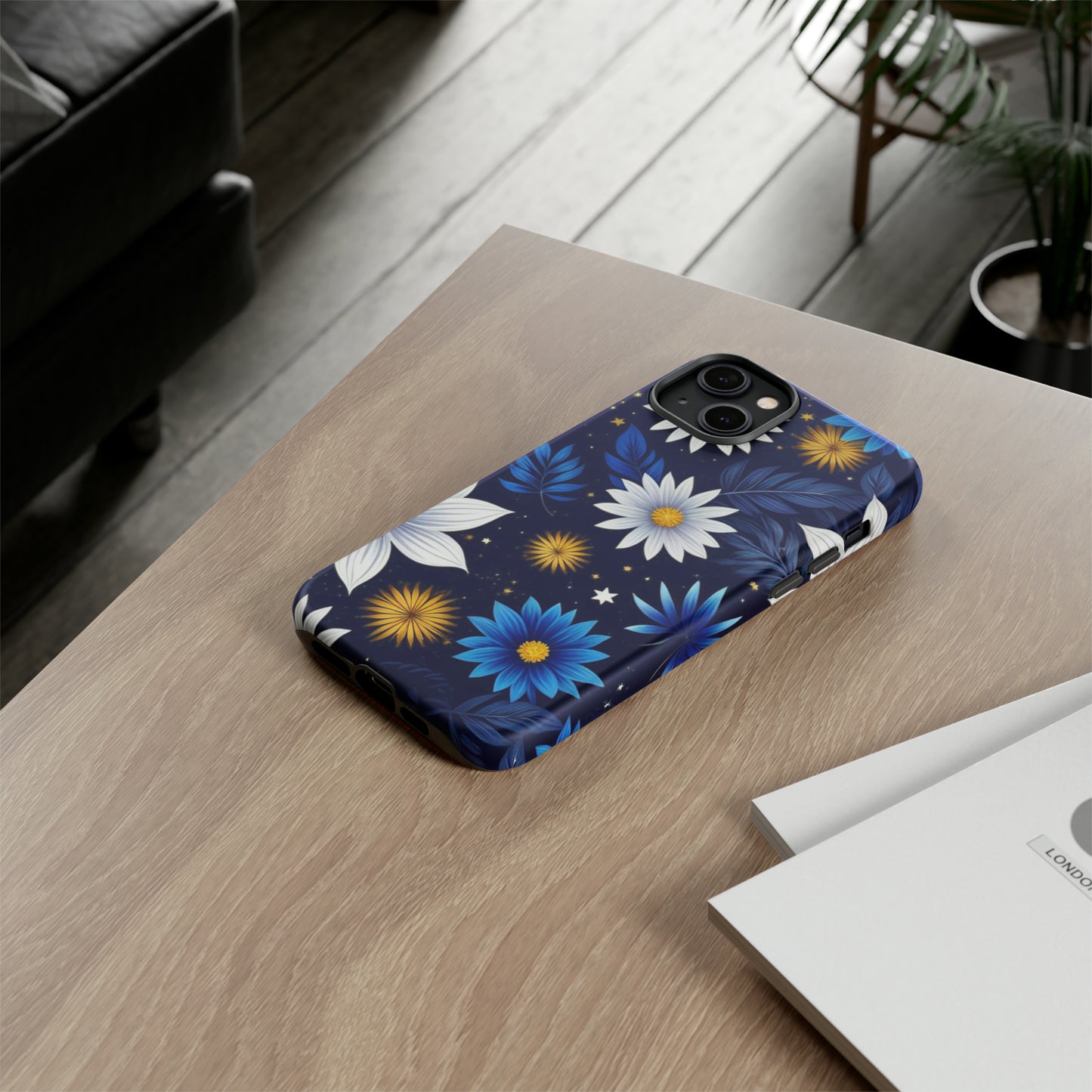 Blue Leaf Pattern Tough Case