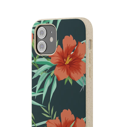 Orange Flowers Biodegradable Case